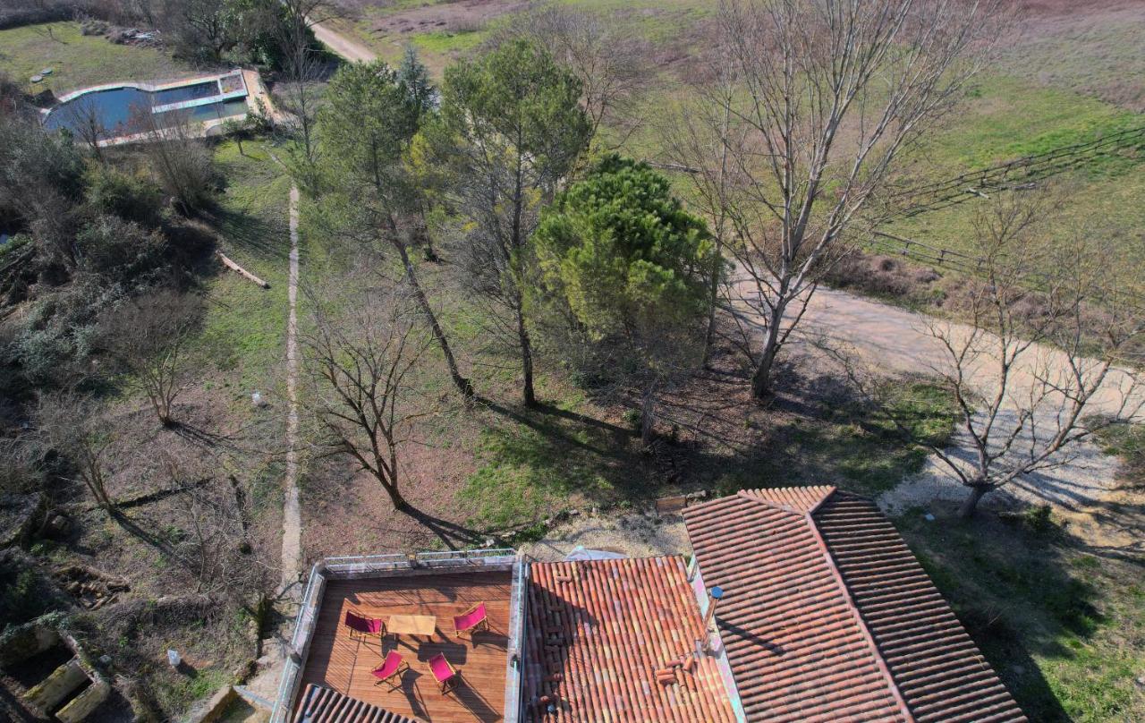 Grand Gite Les Cabanes De Fallot Pour 19 Personnes - Piscine Naturelle L'isle-Bouzon Exteriér fotografie