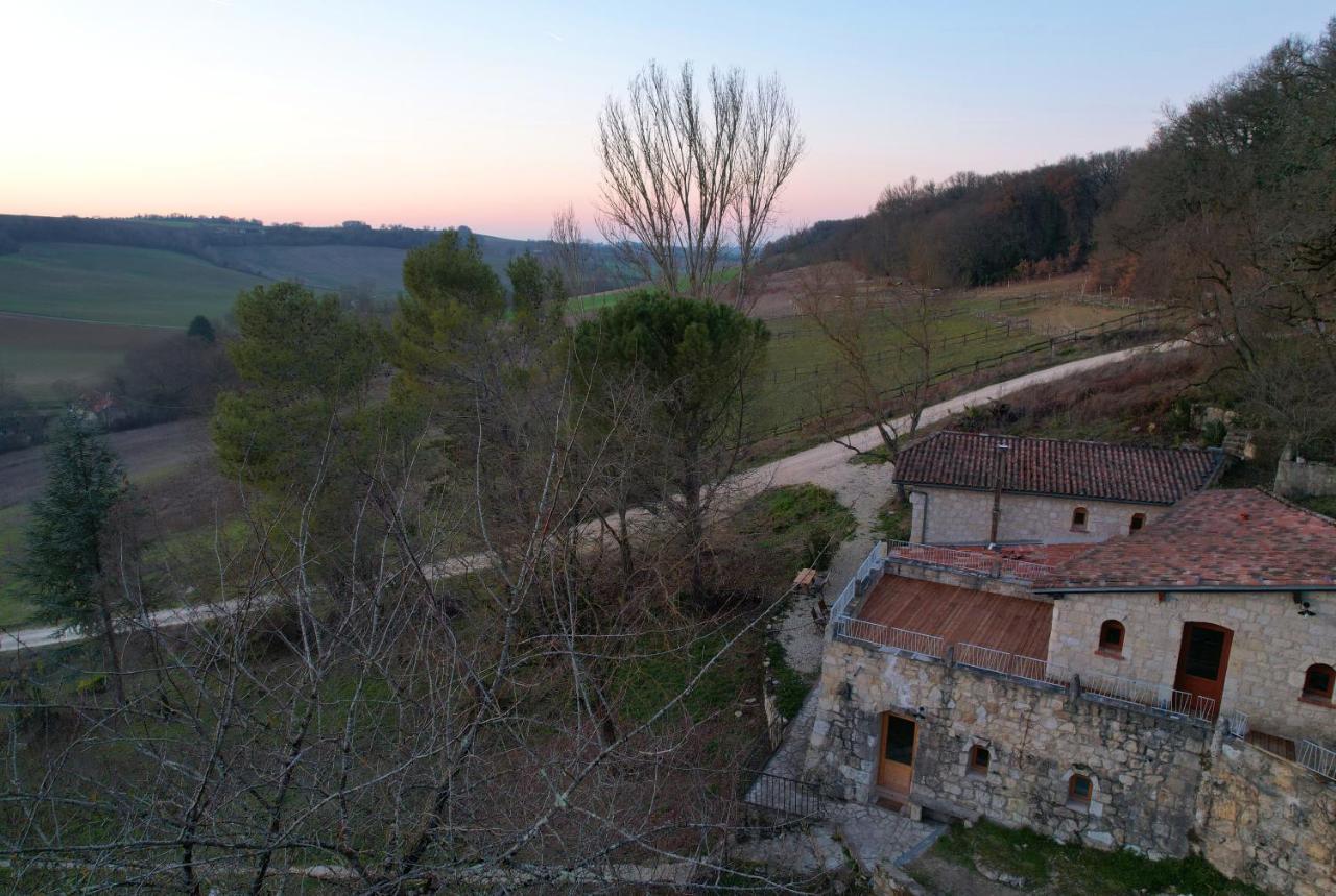 Grand Gite Les Cabanes De Fallot Pour 19 Personnes - Piscine Naturelle L'isle-Bouzon Exteriér fotografie